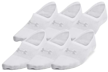 Under Armour Womens Breathe Lite Liner Socks 6 Pack, (100) White/White/Mod Gray, Medium