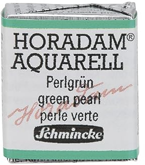 Schmincke – HORADAM® AQUARELL - „Special Edition“ feinste Künstler-Aquarellfarben, 855 Perlgrün, 14 855 044, Perlmetallic-Sonderfarbtöne für schimmernde Effekte, 1/2 Näpfchen