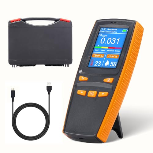 Vislone Portable Ozone Analyzer Multifunctional O3 Ozone Meter Air Detector Intelligent Sensor Ozone Meter Air Quality Pollution Monitor