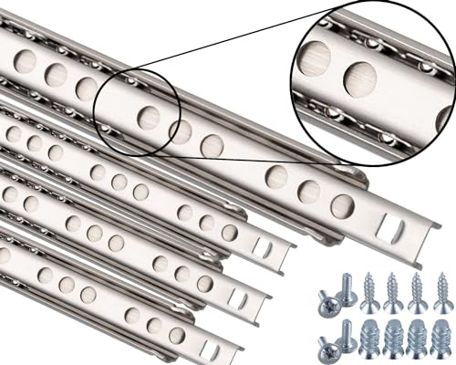 Stahlia Schubladenschienen (4 Stück) Edelstahl Teilauszug H: 17 / L: 310mm Schubladenauszug Schrankauszug Teleskopauszug Schubladenführung Schienen