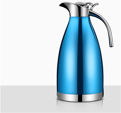 Carafe à café isotherme, Théière isotherme, Bouilloire thermos en acier inoxydable avec isolation sous vide - Thermos d'eau froide de grande capacité - 2 L (couleur : J (couleur : J) (Color : Royal B