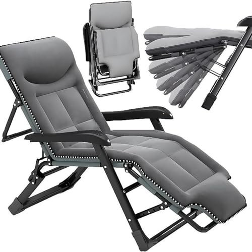 BEOTAY Relaxliege Garten,300Kg Liegestuhl Klappbar,7 Gänge Einstellbar,Tragbar Sonnenliege/Kippliege,3D-Memory-Kopfstütze Und Massagearmlehne,Camping Liege