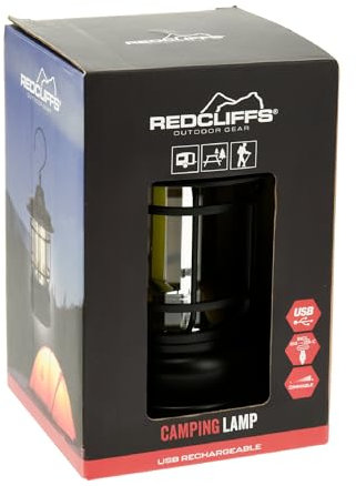 Camping Laterne LED 12x18cm - dimmbar aufladbar mit USB Kabel - mit Haken zum Aufhängen - Campinglampe mit Ladekabel - Outdoor Campingleuchte für Camping Zelten und Angeln -Campingzubehör