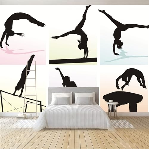 Papier Peint Mural 3D Gymnaste 400 x 280 cm Papier Peint Panoramique Poster Tapisserie Photo, Papier Peint intissé pour Chambre Salon Personnalisé Murale Décoration