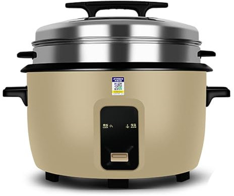 Olla arrocera grande con vaporera (8L-45L) Cantina Comercial Hotel Hogar Olla arrocera antigua de gran capacidad for 8-60 personas, usada en EE. UU./UE(18L)