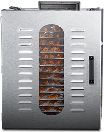 SmPinnaA 16 Trays Commercial Food Dehydrator Machine, Dual fan 360° Efficient Drying, 24H Adjustable Timer & 40-90℃ Temperature Control, Jerky, Herb, Meat, Beef, Fruits and Vegetables Dryer