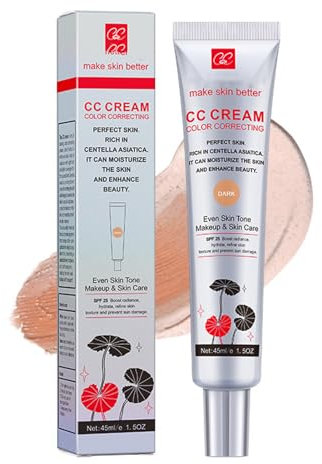 CC Cream with Centella Asiatica - Color Changing CC Cream - Lightweight Skin Tinted Moisturiser and Brightening Face Full Coverage Invisible Pores Face Concealer Makeup SPF 25