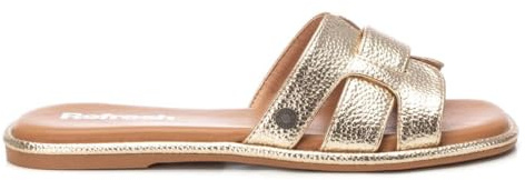 REFRESH - Sandalia Mujer Oro - Calzado Cómodo y Versátil - Moda casual - Modelo 17255304 (Talla 40)
