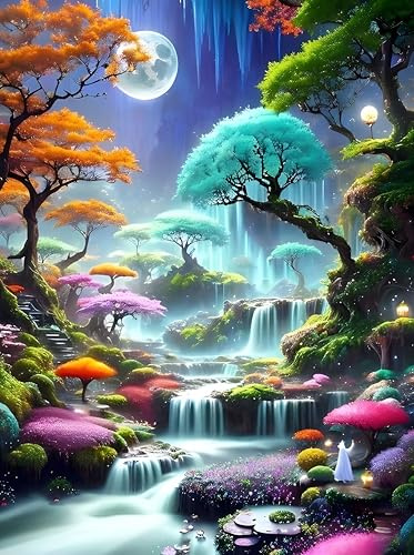 Generisch Diamond Painting Erwachsene, 5D Diamant Painting Bilder Landschaft für Anfänger, DIY Diamant Malerei Bilder Full Kits für Haus Büro Dekoration (30x40cm)