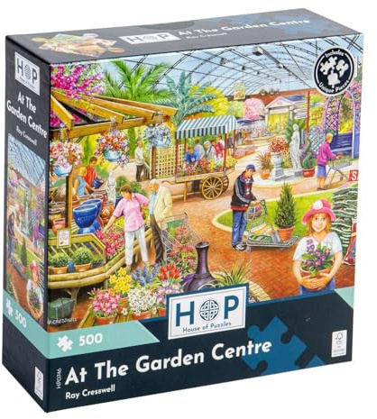 The House of Puzzles At The Garden Centre Jigsaw - 500 Piece Jigsaws For Adults, Artist Illustrated, Scenic Landscape, Deluxe Puzzle Gifts