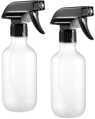 Matt Klar Sprühflasche 300 ml - 2 Stk Haare Wassersprühflasche mit Verstellbare Sprühkopf, Kunststoff Leere Sprühflaschen zum Befüllen für Garten, Haustier, Küche, Gartenarbeit Reinigungsmittel