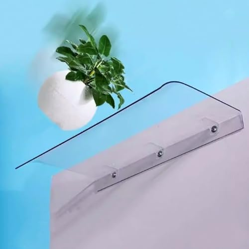 KDDFN Auvent de Fenêtre Invisible,Marquise Solaire Abri Transparent,Marquise de Porte d'Entrée,Résistante Toit Abri de Protection Contre la Pluie et UV,pour Extérieur (Facade,40x120cm/16 x47)