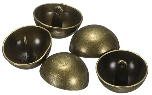 QUARKZMAN 5 stycken knoppar brons, 23 mm halvrund svamphätta metallknappar, hantverksknappar med skaft, pysselknappar, runda syknappar, ersättningsknappar, för kavaj, kostym, jacka, kläder