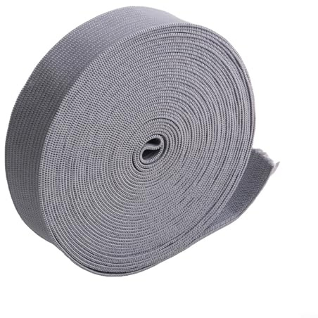 Bandas elásticas de 5 m de largo para costura de ropa, bandas de goma para pantalones y trabajos de manualidades (gris)