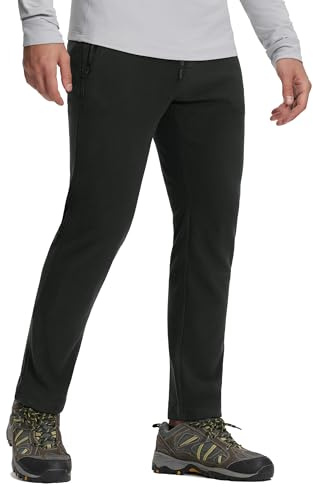 Pioneer Camp Pantaloni da jogging da uomo in pile – caldi pantaloni termici con fibra d'argento antistatica, morbidi e comodi per l'inverno, il tempo libero e le attività all'aria aperta, Nero , S