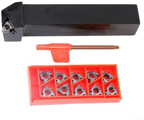 CNC Lathe Cutter Tools, Carbide Blade Kit With Lathe Tool Holder And Wrench For CNC Machining And Metalworking