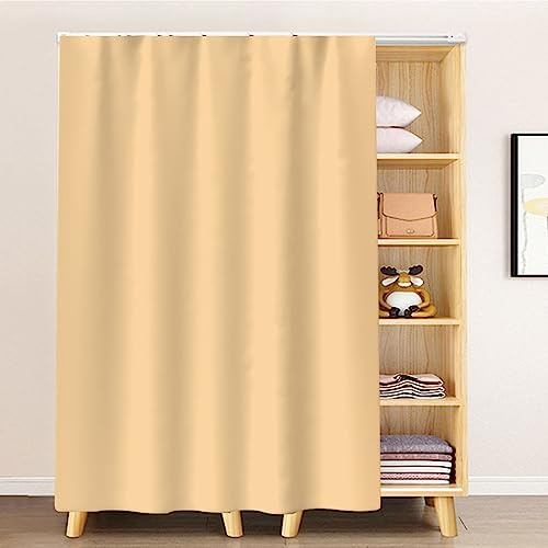 Tende antipolvere per armadio, colore giallo sabbia, tende per porte scorrevoli, tende antipolvere semplici oscuranti anti-polvere, 90 x 140 cm, per decorazione domestica