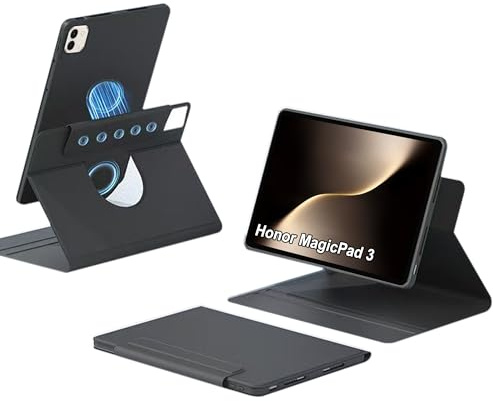 zZjoOoj Hülle für Honor MagicPad 3 13.3 Zoll Tablette Case，360° Drehbarer Magnetischer Aufteilbarer Schutzhülle,Automatischer Schlaf/Aufwachen,Einstellbarer Ständer - Schwarz