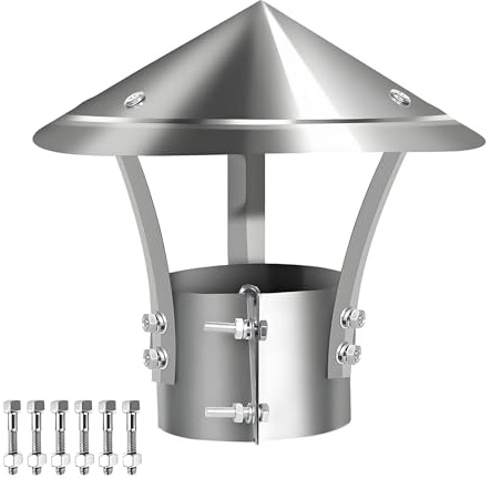 ComignolO Terminale Circolare 80mm-300mm Comignolo Antivento Antipioggia, Per Condotti Di Stufe E Camini, Tappo Rotondo Di Sfiato Copertura(230mm/9.1in)