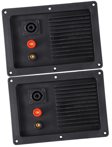 Kisangel Morsettiera per Casse Acustiche Professionale 2 Pezzi in Plastico Nero Terminale a 3 Porte per Altoparlanti e Subwoofer, Montaggio su Pareti Rigide e Uffici Aperti