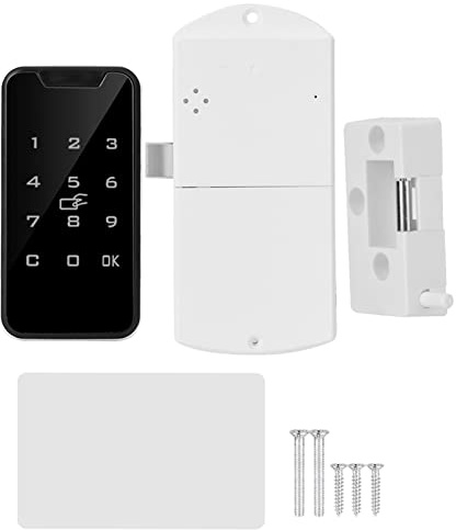 Intelligentes Schrankschloss, RFID-Schrankschloss mit Passwort und Kartenzugriff, Aktenschrankschloss-Kit, Touch-Tastatur für Schließfächer, Schubladen, Büroschränke