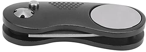 Baxnore Herramienta de división de Golf Tenedor de Golf de Metal Plegable con Marcador de Bola magnético Accesorio de Golf portátil para golfistas Mango de Aluminio de Acero inoxid (Negro)