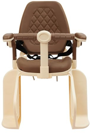 NoneDanGee Fahrradkindersitz Fahrradsitz Kinder Hinten für Kinder bis 50 kg, Fahrrad Kindersitz mit Vordergriff und Fußstütze Baffeln, Liegefunktion (Milky Coffee)