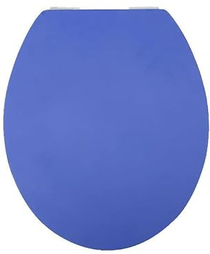 Fanmitrk WC Sitz mit Absenkautomatik Holz, Toilettendeckel aus MDF, Holzkern Toilettensitz, Klobrille Blau