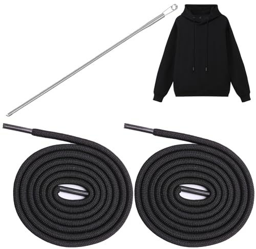 Tarqite 2 Stück Kordel für Jogginghose, 160cm Schnüre Jogginghose mit Metallenden, Ersatz Baumwolle Kordel für Hoodie, Shorts, Sporthosen, Vorhänge, DIY Nähzubehör