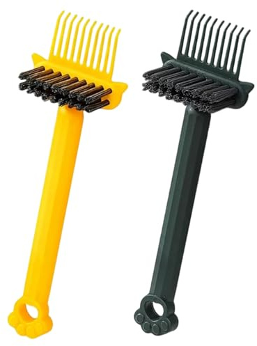 Outil de nettoyage de brosse à cheveux, brosse peigne 2 pièces, outil nettoyage à cheveux 2 en 1 avec pic et poils, dissolvant saleté
