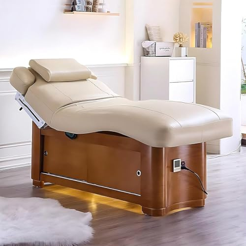 Elektrische Kosmetikliege mit Ein-Knopf-Hebefunktion, Ganzkörper-Airbag-Massage, Heizung und verstecktem Stauraum