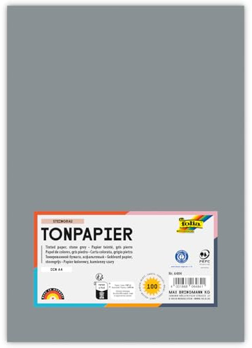 Tonpapier, 100 Bogen, 130 g/qm, DIN A4 (Steingrau)