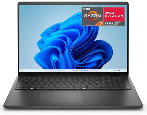 Dell 16 Laptop DC16255, 16 2K WVA Antiriflesso 16:10, AMD Ryzen 7 250, 16GB DDR5, 1TB SSD, AMD Radeon, Win 11 Home, QWERTY Italiano Retroilluminata, Carbon Black (Caricatore venduto separatamente)