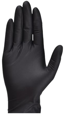 Saharuse Gants De Ménage Jetables En Latex, Caoutchouc Nettoyage, Travail Nitrile Noir for Mécanicien Cuisine, Outils Nail Art(30 PCS,M-23x10cm)