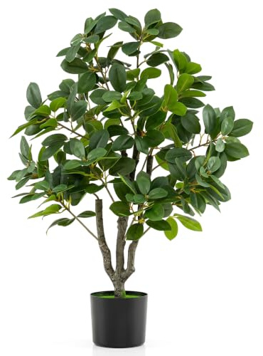 COSTWAY Pianta Finta, Ficus Finto da Interno e Esterno (80 cm)