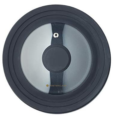 MasterClass 3in1 Lid, Saucepan Lid, Glass and Heat-Resistant Silicone, 16 cm/18 cm/20 cm, Black
