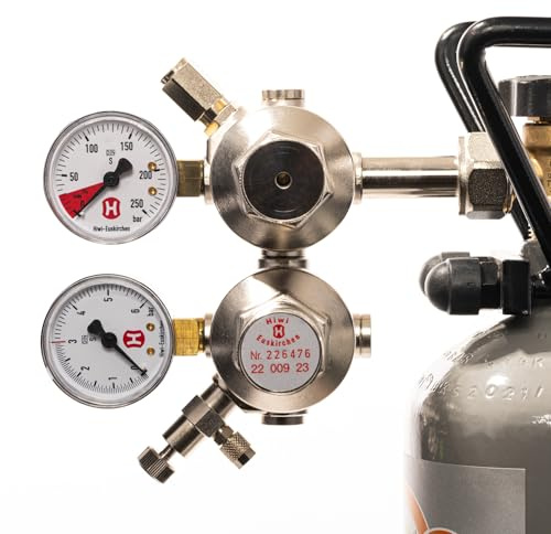 Hiwi Doppelkammer CO2 Druckminderer Profi Variante Mehrweg mit Rückschlagventil Aquarium Made in Germany