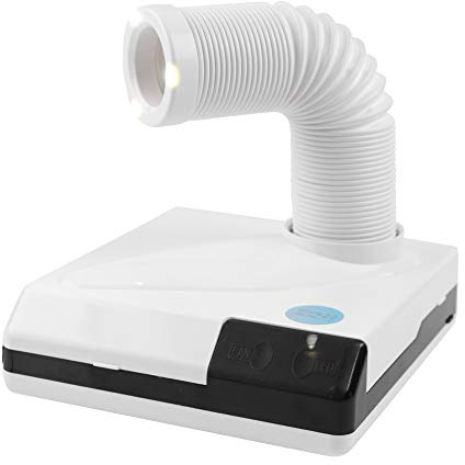 Sonew 60W Sagelstaubsaug für Nägel, Professionell Nagelstaubsauger mit LED Licht und einziehbares Saugrohr, Nagelstaubsauger für Nagelstudio(weiß)
