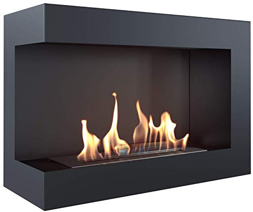 KRATKI Eckkamin DELTA | Biokamin 700 x 280 mm | Wandkamin ohne Verglasung | Gelkamin ideal für offene und moderne Innenräume | TÜV - Rheinland geprüft | Offen nach links