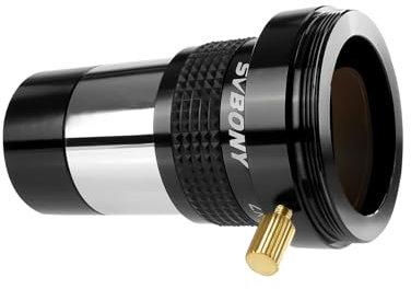 Svbony SV137 Barlow 2X, 1,25 Zoll Barlowlinse, FMC Metall Barlow Lens mit T-Gewinde für Teleskopokulare Planetenbeobachtung