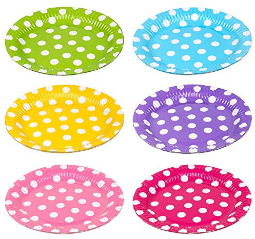 Vaisselle jetable en papier coloré – Sets de gobelets, assiettes et serviettes – Convient pour les anniversaires, Noël, dîners (36 assiettes de 23 cm)