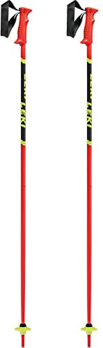 LEKI Kinder Racing Skistöcke, leuchtrot-schwarz-Neongelb, 100CM