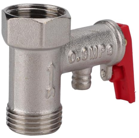 OKBY Electric Water Heater Valves, Brass Pressure Relief Valve 1/2 0.8mpa Male x Female Thread BSP Safety Valve for Bathroom Toilet and Kitchen