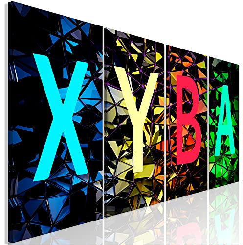 murando - Wandbilder XXL mehrteilige für Gamers Spielkonsole Vlies Leinwandbild 4 Teilig 240x90 cm Kunstdruck Wandbilder XXL Gamingzimmer Wanddekoration Gaming Deko Design Jugendzimmer Wand Bild