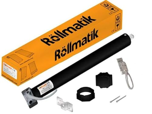 Rollmatik | Motore per Tapparelle Elettriche Portata 60Kg 30Nm con Manovra Di Soccorso, Snodo e Asta. Finecorsa Meccanici. Apertura Automatica Persiane