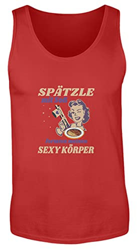 Spätzle avec sauce – Proverbes souabes – Cadeaux de souabe – Débardeur pour homme, rouge, XXL
