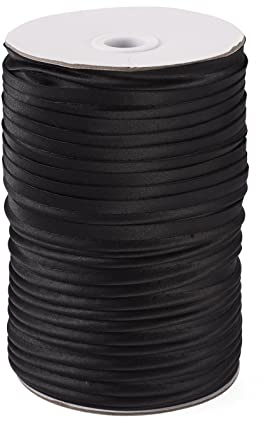 Cheriswelry Svarta maxi-rörledningar trimfiberband, 100 m 3/8 tum rörledningsförspänningstejp svetsning sladd kant rep för sömnad fållning rörledningar quiltning