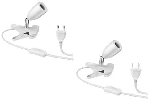 ledscom.de 2x Klemmleuchte LIK, weiß matt, 1x E27 max. 60W