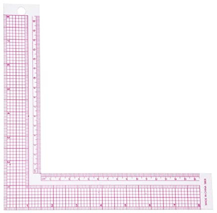 GNAUMORE L-Square Form 90 Grad Professionelles Schneider Lineal aus Kunststoff, Rot, Langlebig, flexibel, widerstandsfähig, Nählineal, RULER, Kunststoff, 2993275031