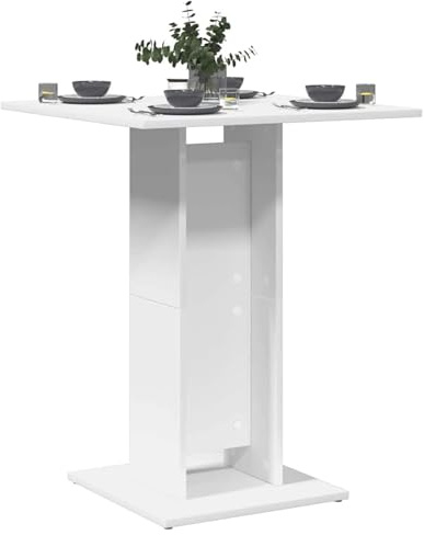 Tidyard Mesa de Bistró Elegante de Madera Contrachapada, Blanco, 60x60x75 cm Comedor y Bar
